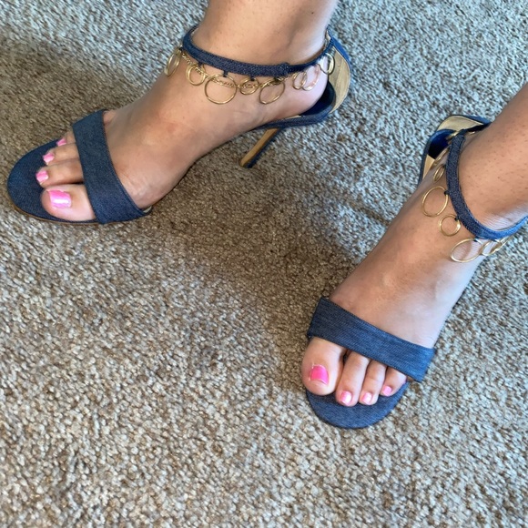 Selling Jimmy Choo open sandal with decorations loops adorning you ankle